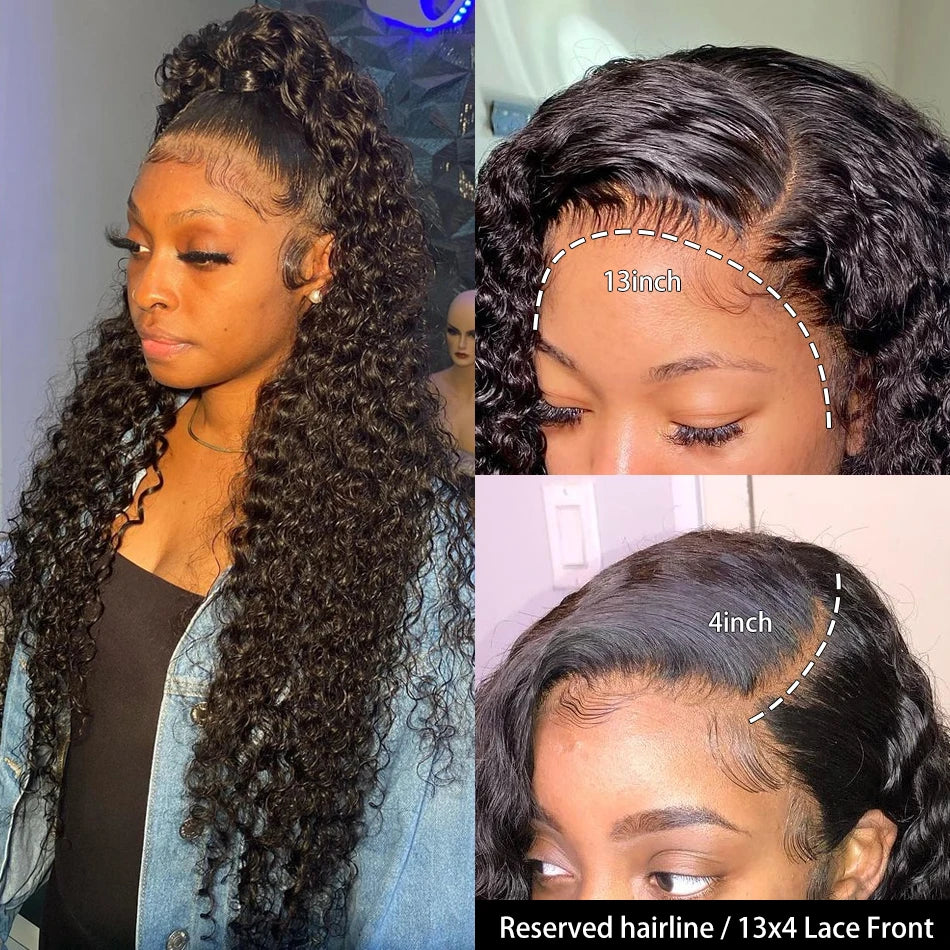 Natural Colour Deep Wave HD Lace Front Human Hair