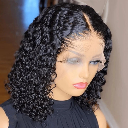180% HD Short Bob Curly Human Hair