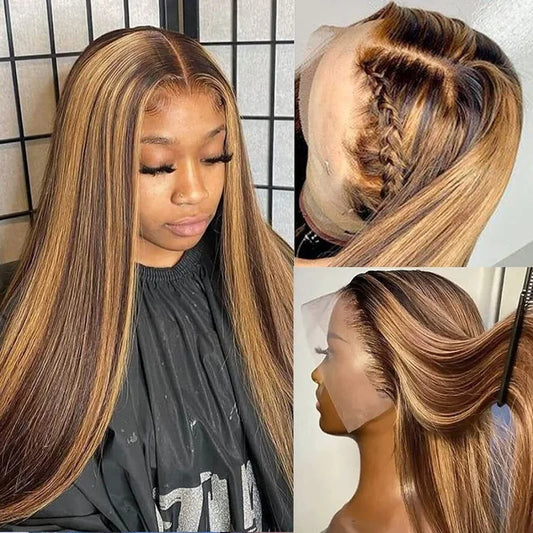 Straight Highlight Full HD Lace Front Human Hair